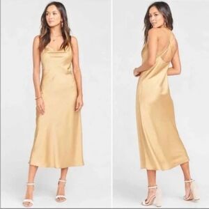 Show me Your MuMu Verona Cowl‎ midi dress  sz xs in gold